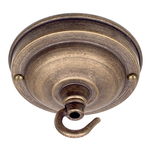 Fordham Ceiling Rose with Hook in Antiqued Brass
