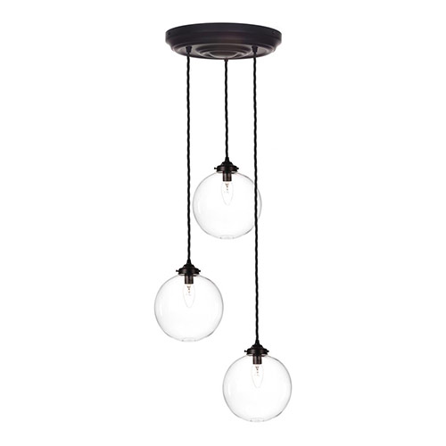 Holborn Triple Pendant Rose in Matt Black