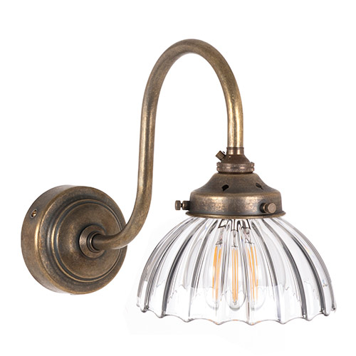 Allegra Fluted Wall Light in Antiqued Brass