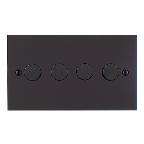 4 Gang Rotary Dimmer Beeswax Bevelled Plate