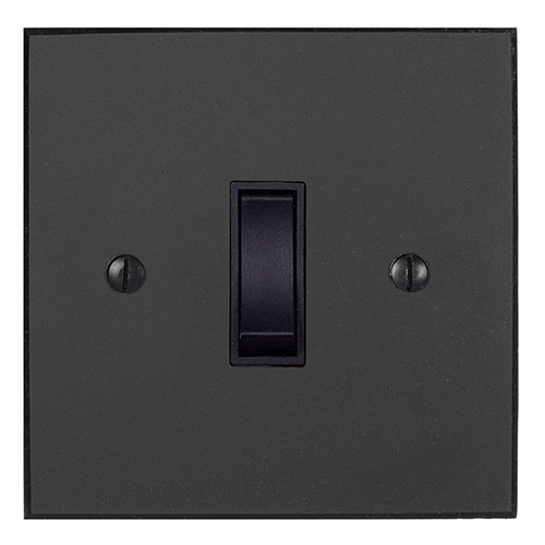 Double Pole Isolator (No Neon) Beeswax Bevelled Plate, Black Switch