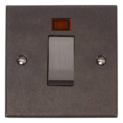 45amp Cooker Switch Polished Bevelled Plate, Steel Insert