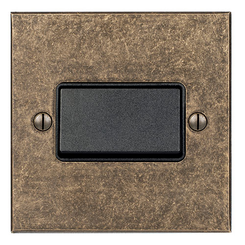 Triple Pole Isolator Antiqued Brass Bevelled Black Insert