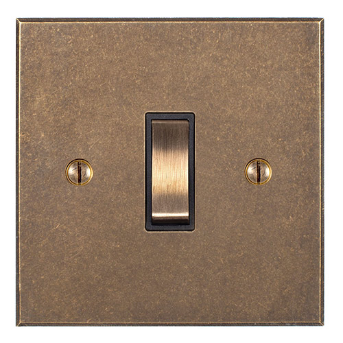 1 Gang Brass Grid Switch Antiqued Brass Bevelled Plate