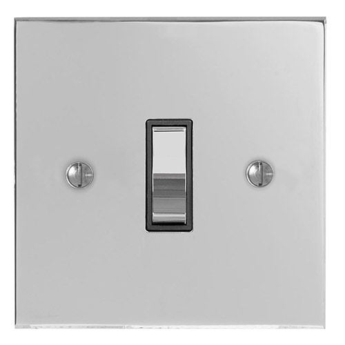 1 Gang Chrome Grid Switch Nickel Bevelled Plate