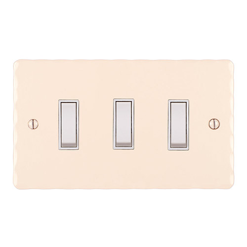 Modular Grid Switches Jim Lawrence 3 Gang White Grid Switch Plain Ivory Hammered Plate WEB
