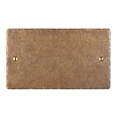 Double Blank Hammered Plate in Antiqued Brass