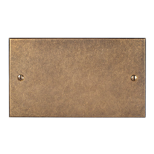 Double Blank Bevelled Plate in Antiqued Brass
