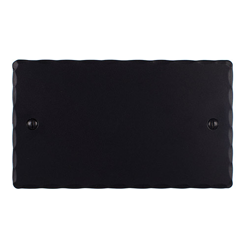 Double Blank Hammered Plate in Matt Black