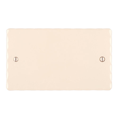 Double Blank Hammered Plate in Plain Ivory