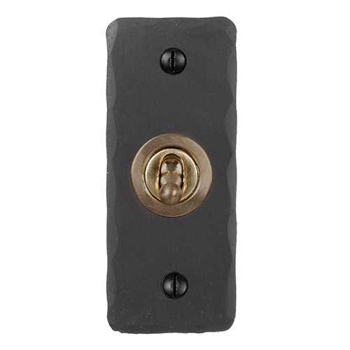 1 Gang Brass Dolly Architrave Switch Beeswax Hammered Plate