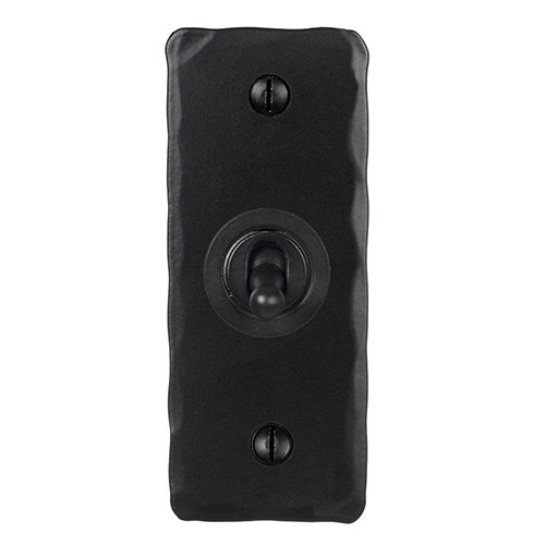1 Gang Black Dolly Architrave Switch Matt Black Hammered Plate
