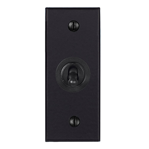 1 Gang Black Dolly Architrave Switch Matt Black Bevelled Plate