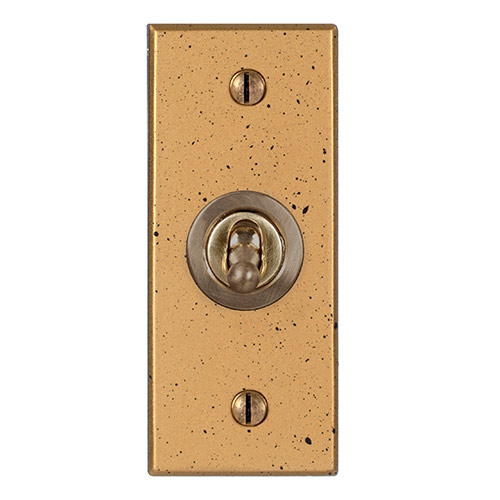 1 Gang Brass Dolly Architrave Switch Old Gold Bevelled Plate