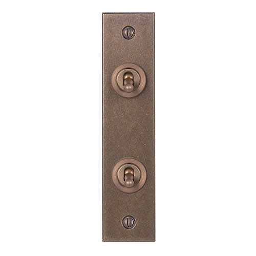 2 Gang Brass Dolly Architrave Switch Antiqued