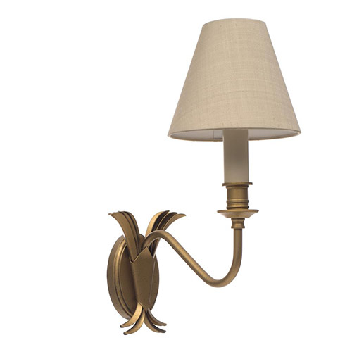 Single Plantation Wall Light in Old Gold