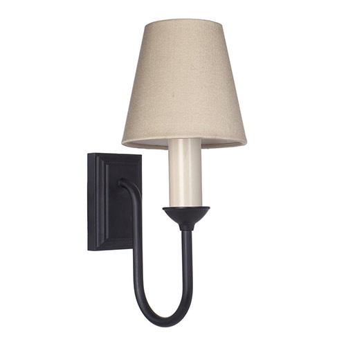 Rowsley Single Wall Light in Matt Black