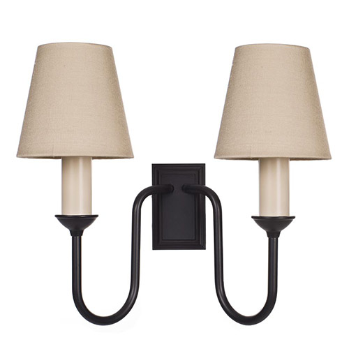 Rowsley Double Wall Light in Matt Black