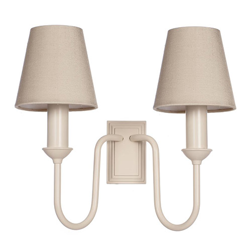 Rowsley Double Wall Light in Plain Ivory