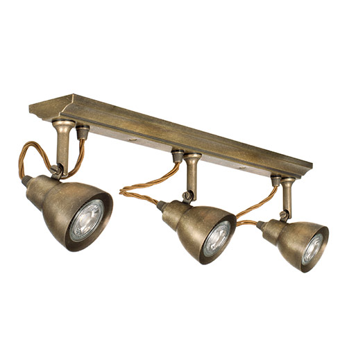 Edgeware Spotlights in Antiqued Brass - 3 Spots