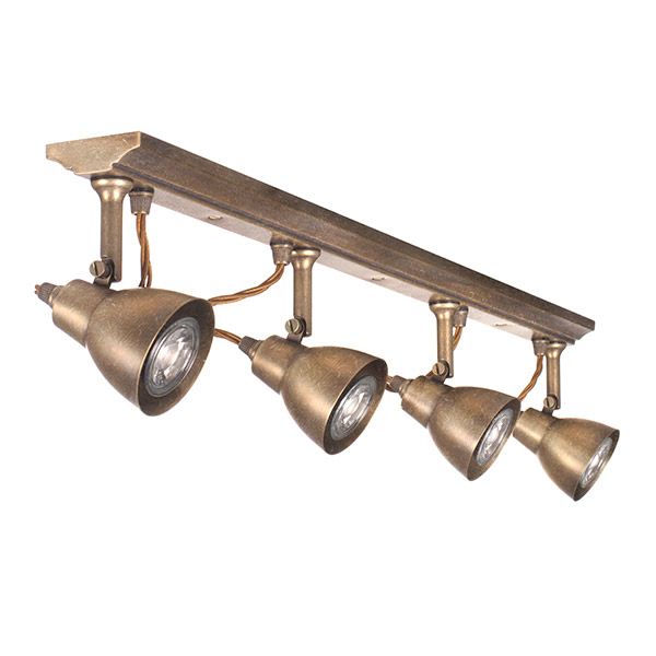 Edgeware Spotlights in Antiqued Brass - 4 Spots