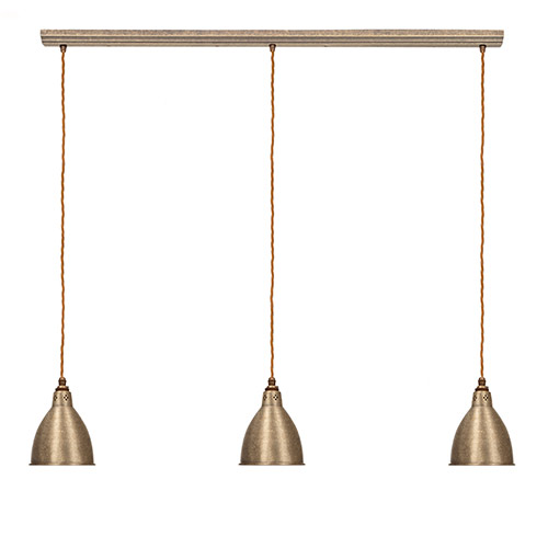 Barbican Triple Pendant Track in Antiqued Brass