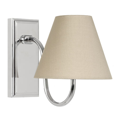 Single Malvern Bathroom Wall Light in Nickel