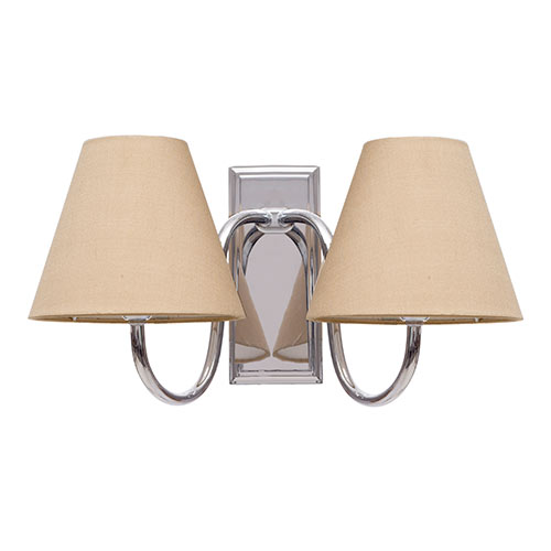 Double Malvern Bathroom Wall Light in Nickel