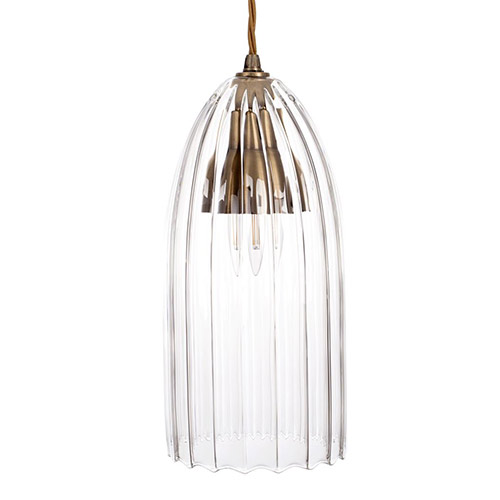 Thornton Glass Pendant Light in Antiqued Brass