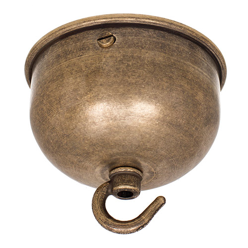 Gifford Ceiling Rose with Hook in Antiqued Brass