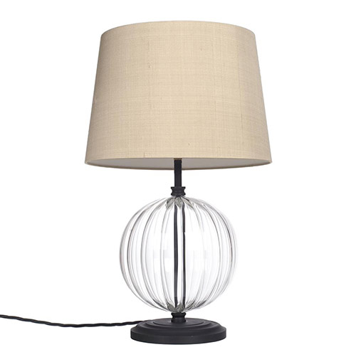 Harleston Table Lamp in Beeswax with Fluted Glass