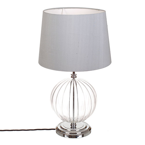Harleston Table Lamp in Nickel with Fluted Glass