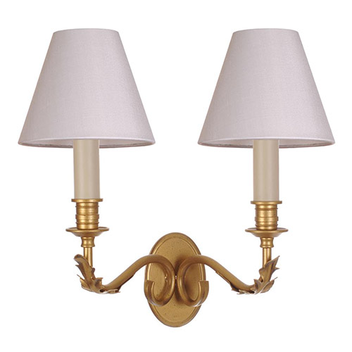 Double Fleur Wall Light in Old Gold