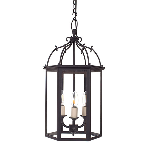 Charlecote Lantern in Matt Black
