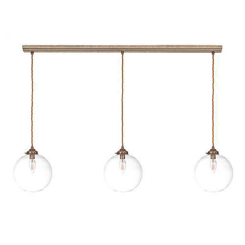 Holborn Triple Pendant Track in Antiqued Brass