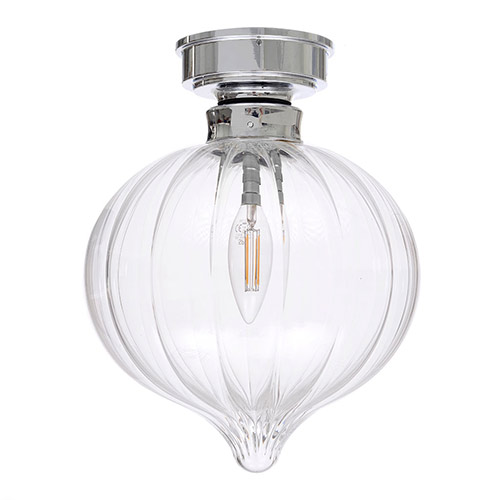 Ava Flush Fitting Ceiling Light in Nickel