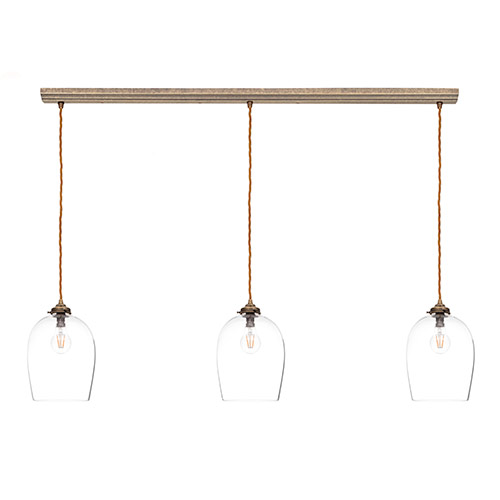Walcot Triple Pendant Track in Antiqued Brass 