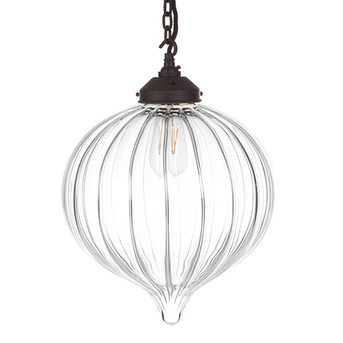 Orla Glass Pendant Light in Matt Black