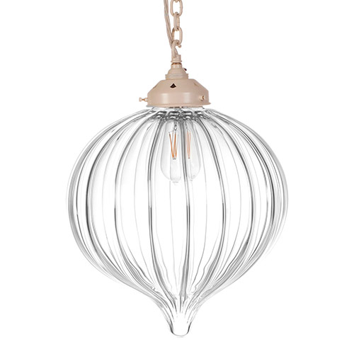 Orla Glass Pendant Light in Plain Ivory