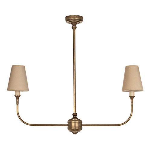 Mayfield 2 Arm Pendant Light in Antiqued Brass