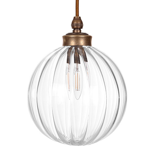 Fulbourn Bathroom Pendant Light in Antiqued Brass