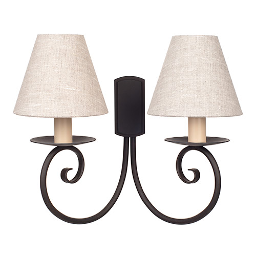 Double Scrolled Wall Light in Beeswax
