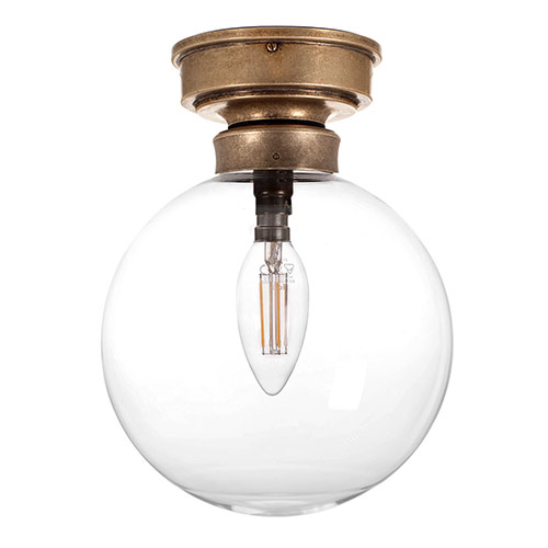 Compton Flush Fitting Light in Antiqued Brass