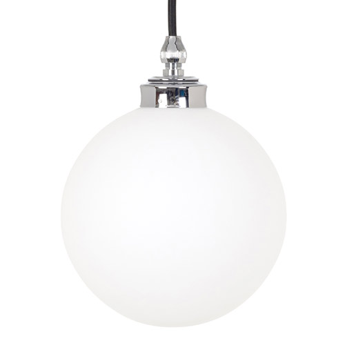 Holborn Opal Bathroom Pendant Light in Nickel 