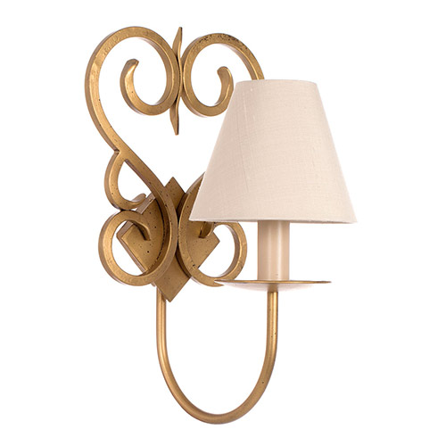 Single Jalousie Wall Light in Old Gold