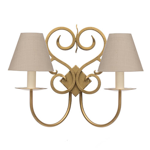 Double Jalousie Wall Light in Old Gold