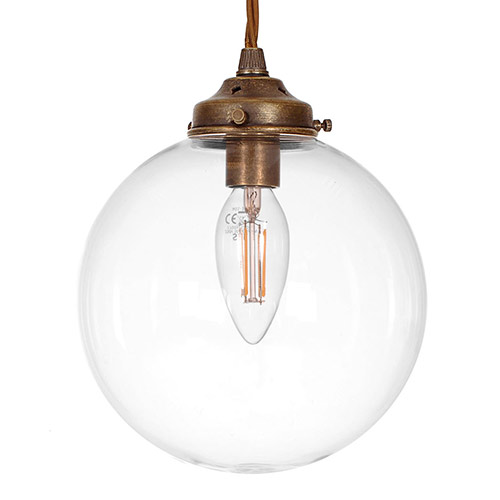 Compton Glass Pendant Light in Antiqued Brass