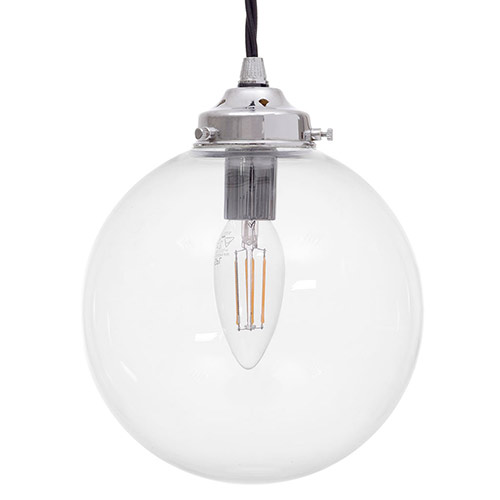 Compton Glass Pendant Light in Nickel