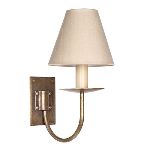 Single Smuggler's Wall Light in Antiqued Brass