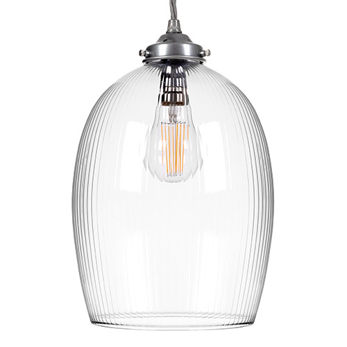 Walcot Fine Fluted Pendant Light in Polished 